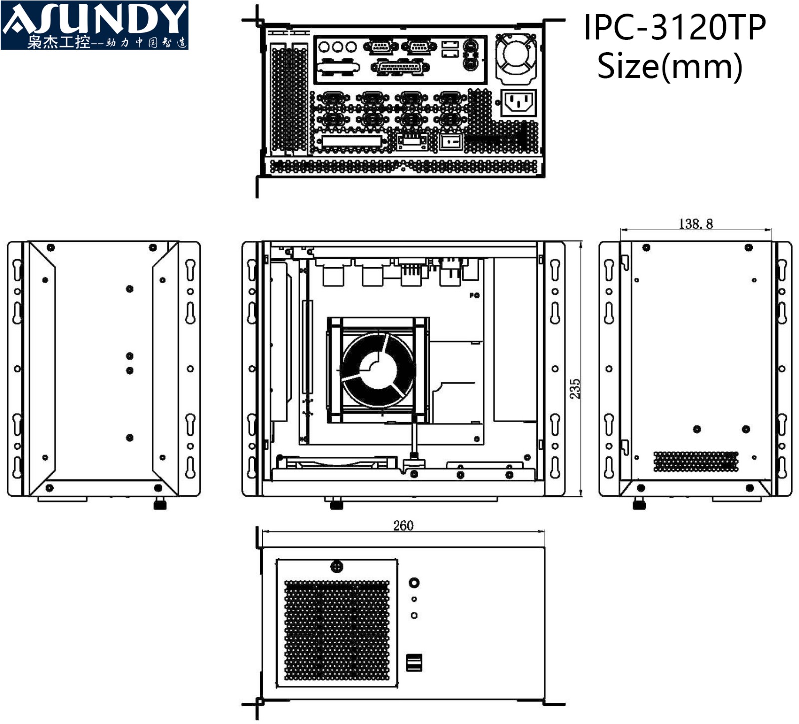 2槽位全高卡壁挂式工控机IPC-3120TP