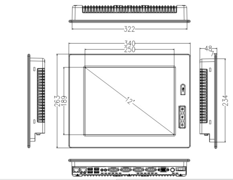 12.1寸嵌入式电阻工业平板电脑PPC-3110-62i5BF