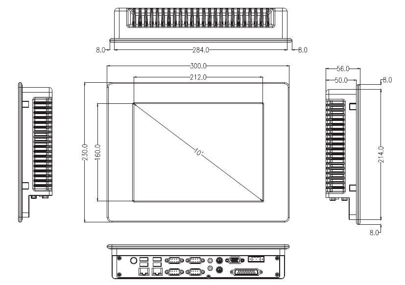 10.4寸嵌入式电阻工业平板电脑PPC-3110-525BF