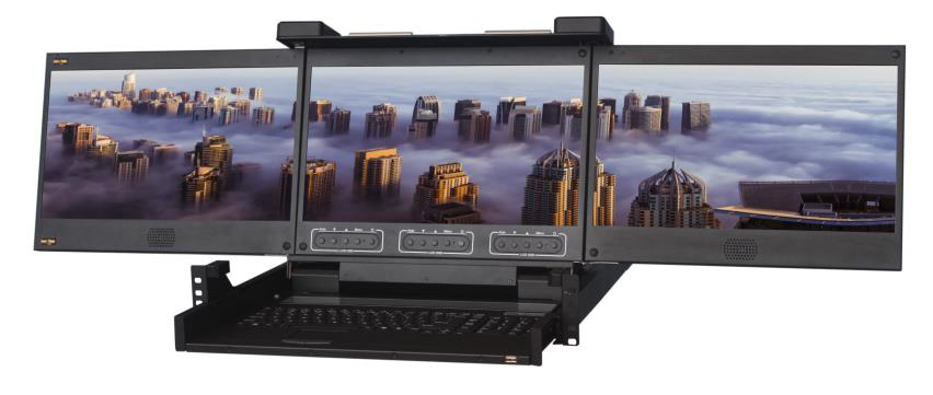 17.3寸单路3屏3显上架式工业显示器KVM-1703T3