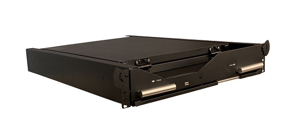 24寸单路2屏2显上架式工业显示器KVM-2401T2