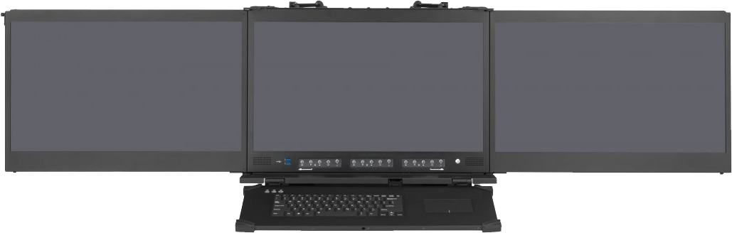 23.8寸3屏便携工控机、移动服务器XJ-MEGAPAC-L3R0A1E
